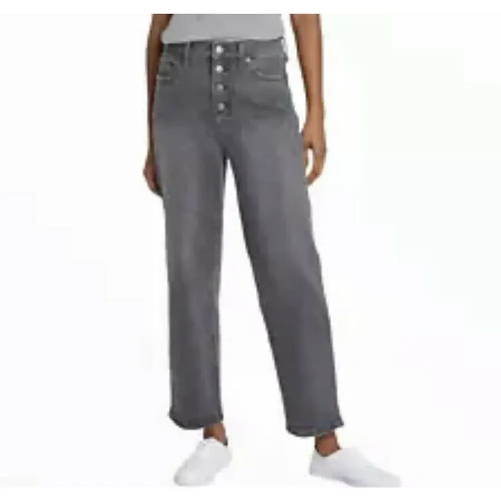 Universal Thread Size‎ 10 High-Rise Vintage Straight Cropped Jeans Charcoal Wash
